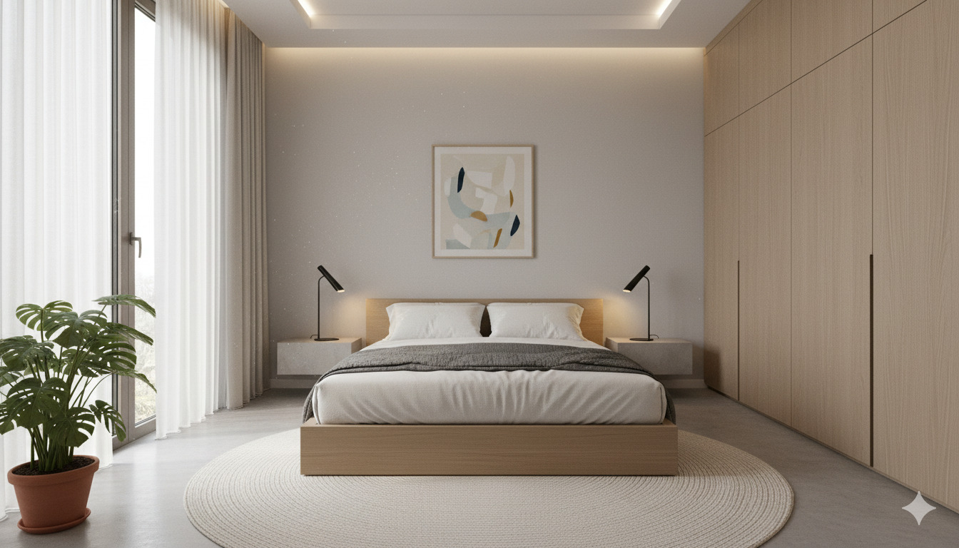 Minimalist bedroom interior